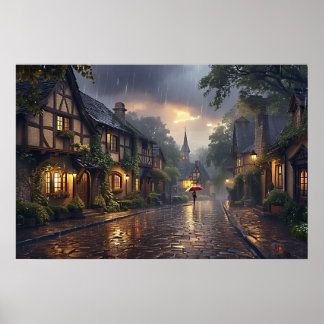 Bra morgon regnig dag poster