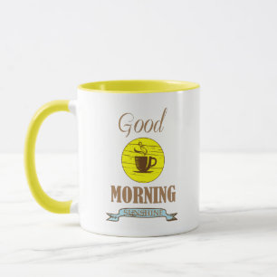 Bra morgon, roliga kaffetopporteringar mugg