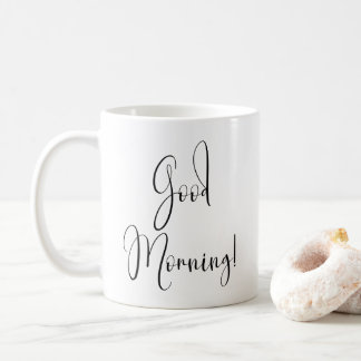 "Bra Morgon" Simple Black Typography Kaffemugg