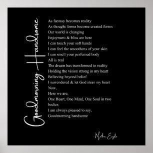 Bra morgon, snygga kärlek dikt-väggkonst poster