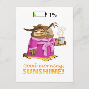 Bra morgon sol uggla vykort