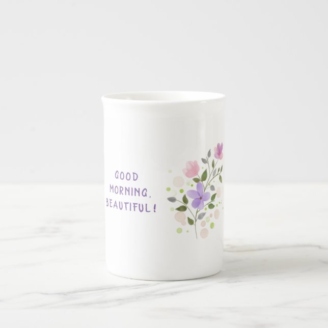 Bra morgon som är härlig! benporslin mugg (Framsidan)