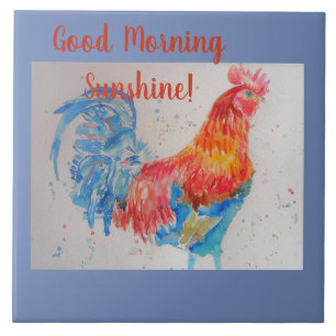 Bra Morgon Sunshine Blue Red Tupp Tile Kakelplatta