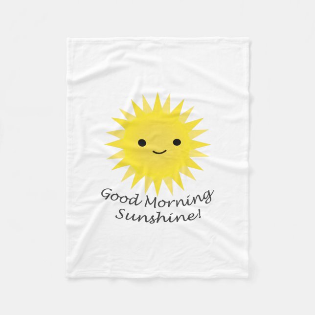 Bra Morgon Sunshine Cute Kawaii Sol Fleecefilt (Framsidan)