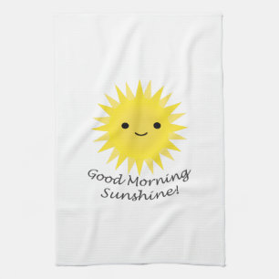 Bra Morgon Sunshine Cute Kawaii Sol Kökshandduk