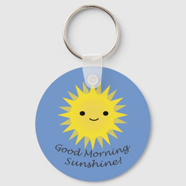 Bra Morgon Sunshine Cute Kawaii Sol Nyckelring (Framsida)
