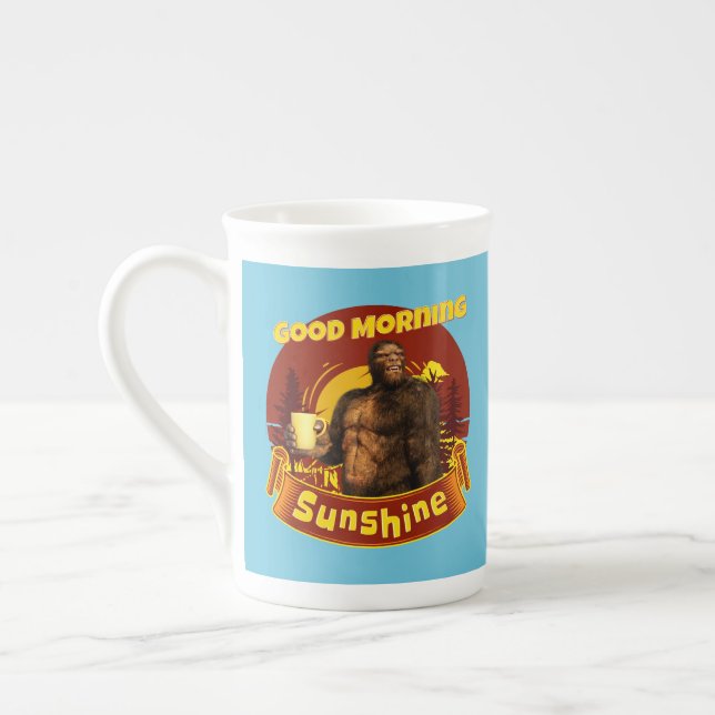 Bra Morgon Sunshine Funny Bigfoot Benporslin Mugg (Vänster)