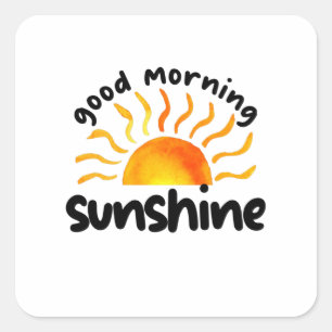 Bra Morgon Sunshine Fyrkantigt Klistermärke