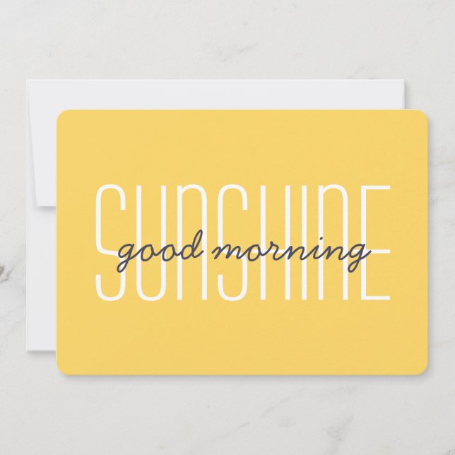Bra Morgon Sunshine Gult Lycklig Cute Typography Anteckningskort (Framsida)