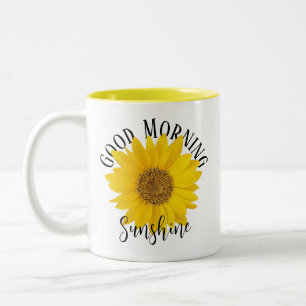 Bra Morgon Sunshine Gult Solros Två-Tonad Mugg