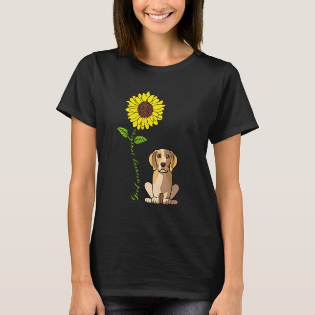 Bra Morgon Sunshine Kärlek My Beagle Hund Mamma T Shirt (Framsida)