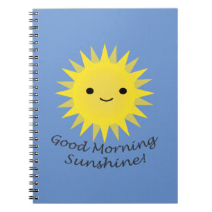 Bra Morgon Sunshine Kawaii Sol Anteckningsbok