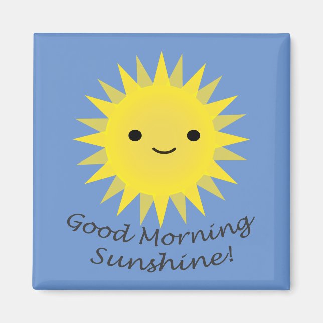 Bra Morgon Sunshine Kawaii Sol Magnet (Framsidan)