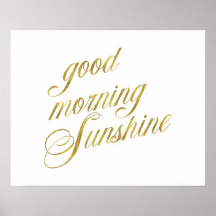 Bra Morgon Sunshine Quote Faux Gold Foil-citat Poster