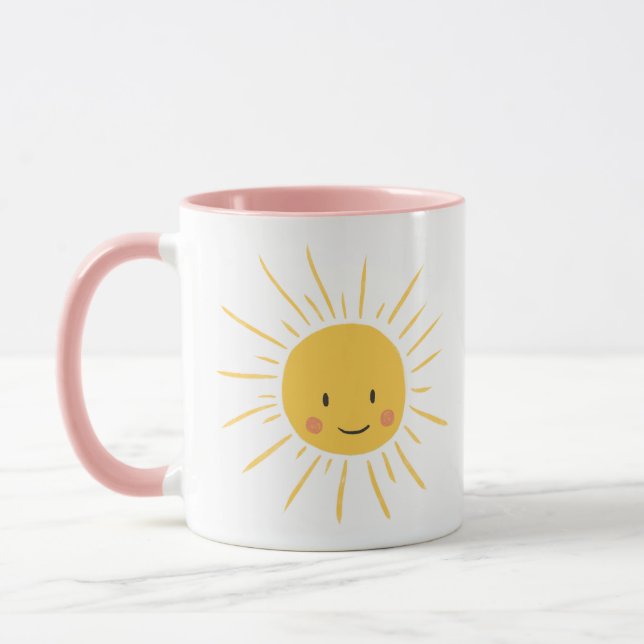 Bra Morgon Sunshine Sol Smiling Illustration Mugg (Vänster)