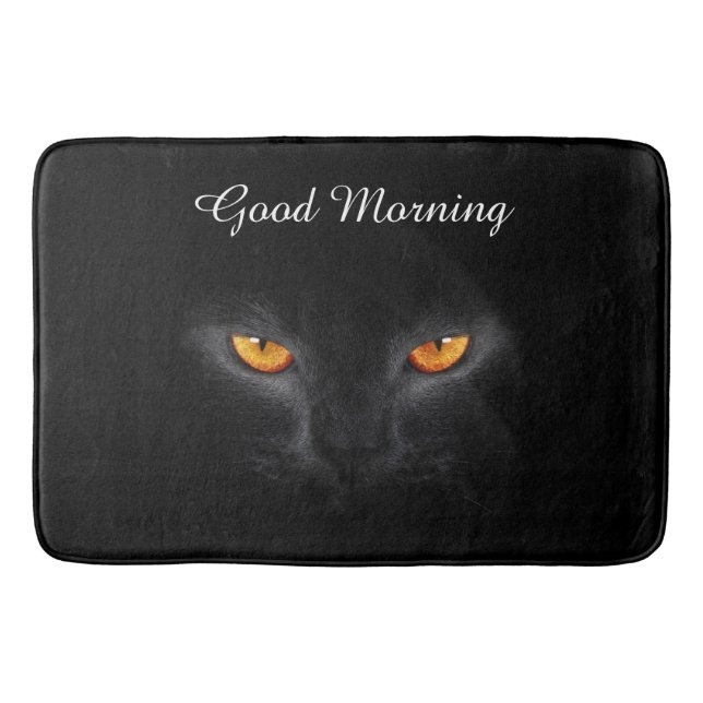Bra morgon svart kattbad badrumsmatta (Framsidan)