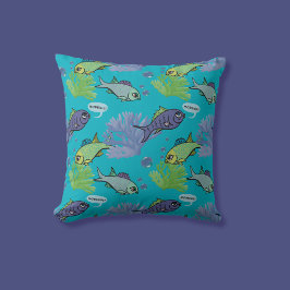 Bra Morgon Swimming Fish Coral Reef Mönster Kudde