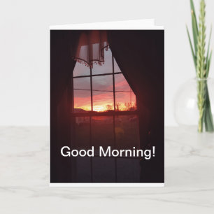 Bra morgon till en ny dag, vacker soluppgång. kort