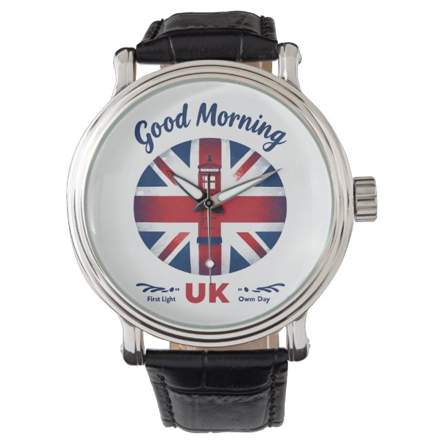 Bra Morgon UK - Union Jack & London Mobil Box Armbandsur (Framsida)
