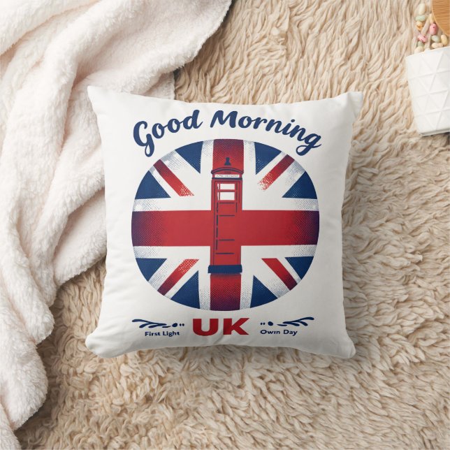 Bra Morgon UK - Union Jack & London Mobil Box Kudde (Filt)