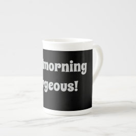 Bra morgon, underbar samling. benporslin mugg