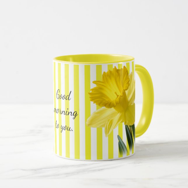 Bra Morgondagens Gult Daffodil Floral Fotografi Mugg (Framsida höger)