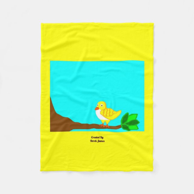 Bra Morgondagens Gult Fågelbläckfisk Fleecefilt (Framsidan)