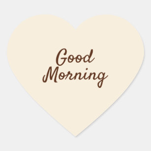Bra Morgonens hjärtförslutning - Minimal Beige-des Hjärtformat Klistermärke