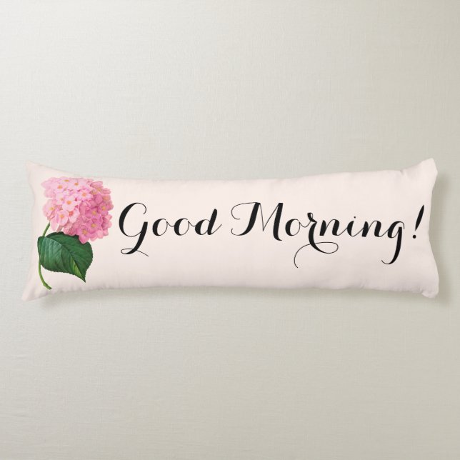 Bra Morgonens Rosa Hydrangea Body Pillow Kroppskudde (Framsidan)