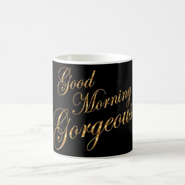 Bra Morgonens vackra Faux Metallic Guld Kaffemugg (Center)