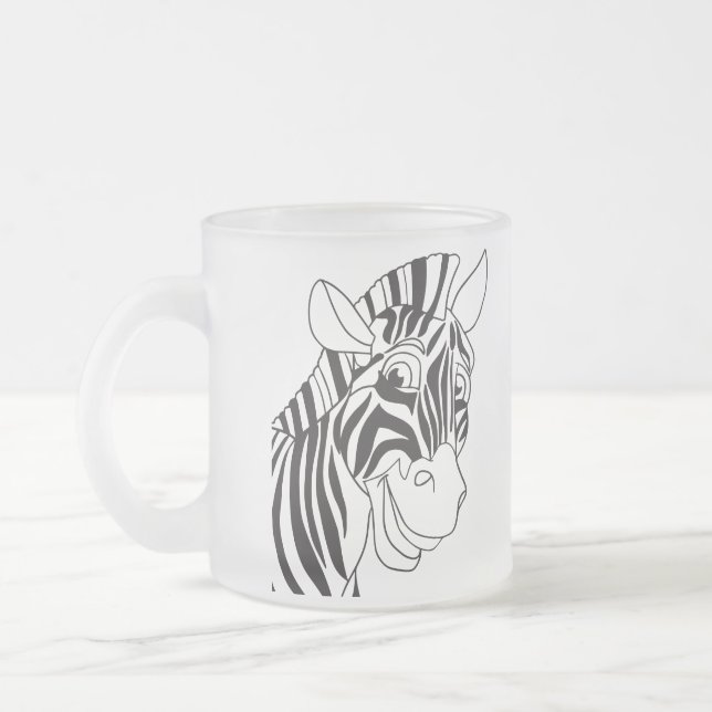 Bra Morgong Lettering Loely Zebra Black & White Frostad Glasmugg (Vänster)