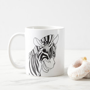 Bra Morgong Lettering Loely Zebra Black & White Kaffemugg