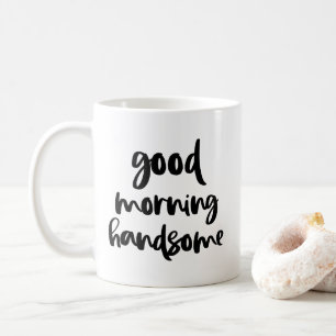 Bra Morgonhandtag, svart modern typografi Mugg