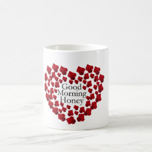 Bra morgonhonung med den themed muggen för kaffemugg