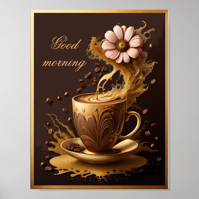 Bra morgonkaffe Art Poster (Framsidan)