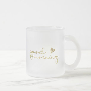 Bra morgonkaffemugg i guld frostad glasmugg