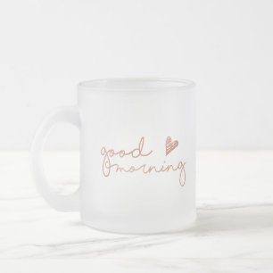 Bra morgonkaffemugg i rosa guld frostad glasmugg