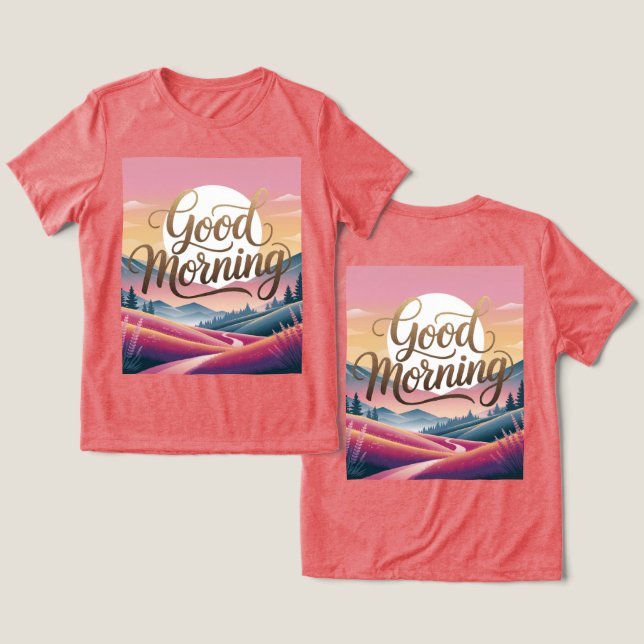 Bra Morgonkalligrafi Sunrise Red Women's T Shirt (Design fram och bak)