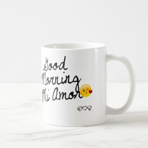 Bra morgonMi-kärlek! Med kissy ansikte Kaffemugg