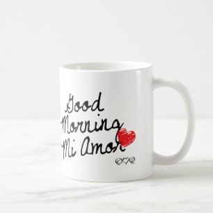 Bra morgonMi-kärlek! Med röd heart. Kaffemugg