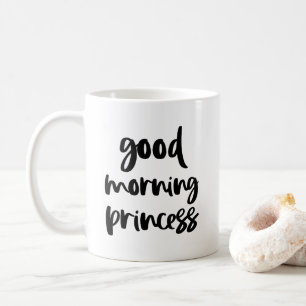 Bra Morgonprinsessan Black Modern Typography Mugg