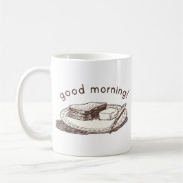 Bra morgonrostat bröd kaffemugg