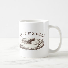 Bra morgonrostat bröd kaffemugg