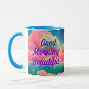 Bra Morgons vackra Pastel Clouds Mugg