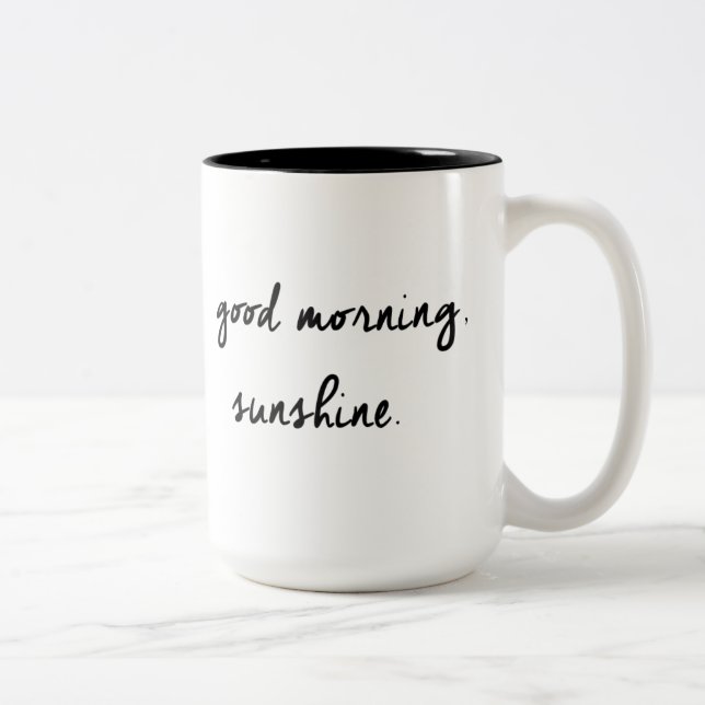 Bra morgonsolskensvart & vitmugg Två-Tonad mugg (Höger)