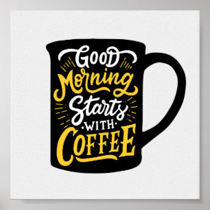 Bra morgonstarter med typograficitationstecken fö poster