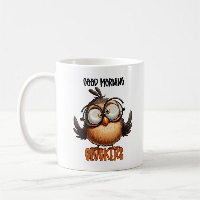 Bra Morgonturer Funny Bird Typography Kaffemugg (Vänster)