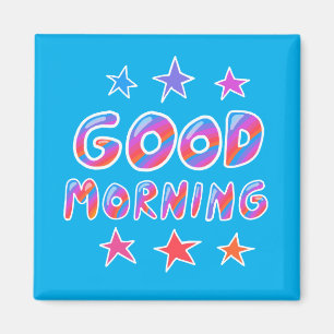 BRA MORING Coola Färgstark Roligt blå Magnet