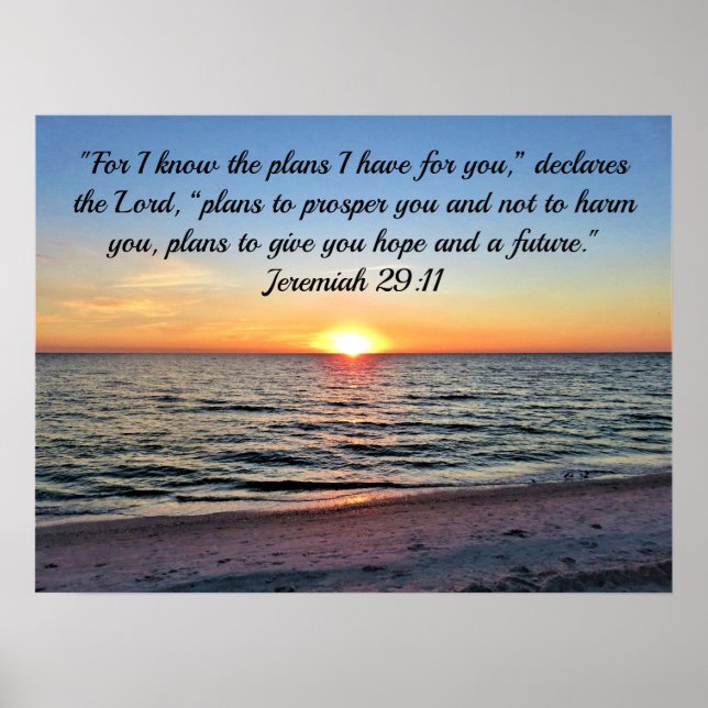 BRA MORNING GOD JEREMIAH 29:11 SUNRISE POSTER (Framsidan)