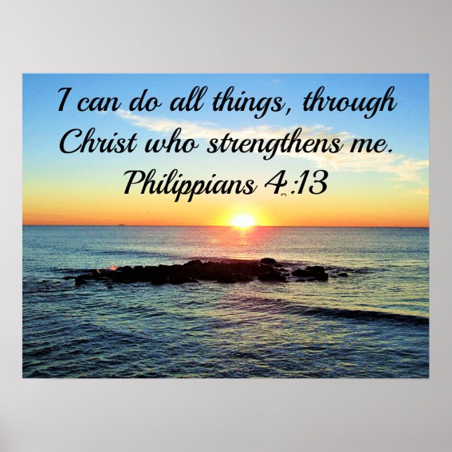 BRA MORNING GOD PHILIPPIANS 4:13 SUNRISE POSTER (Framsidan)